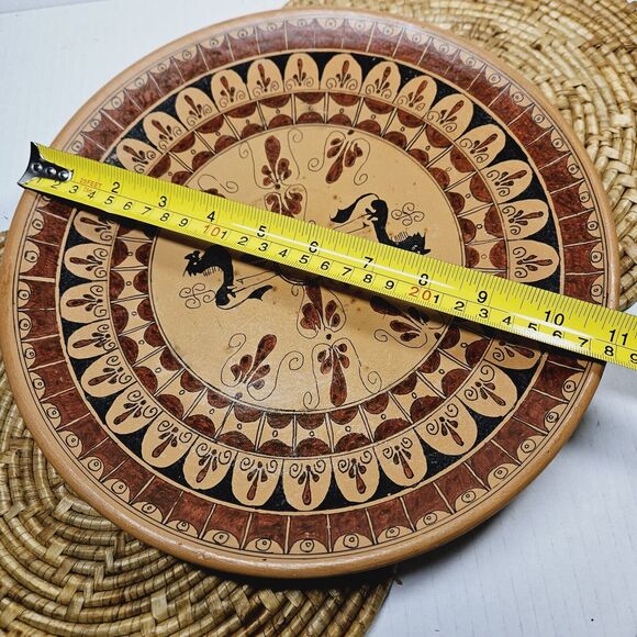 Vintage Decorative Ancient Grecian Greek Design Wall Pottery Accent Plate Art - Picture 6 of 10